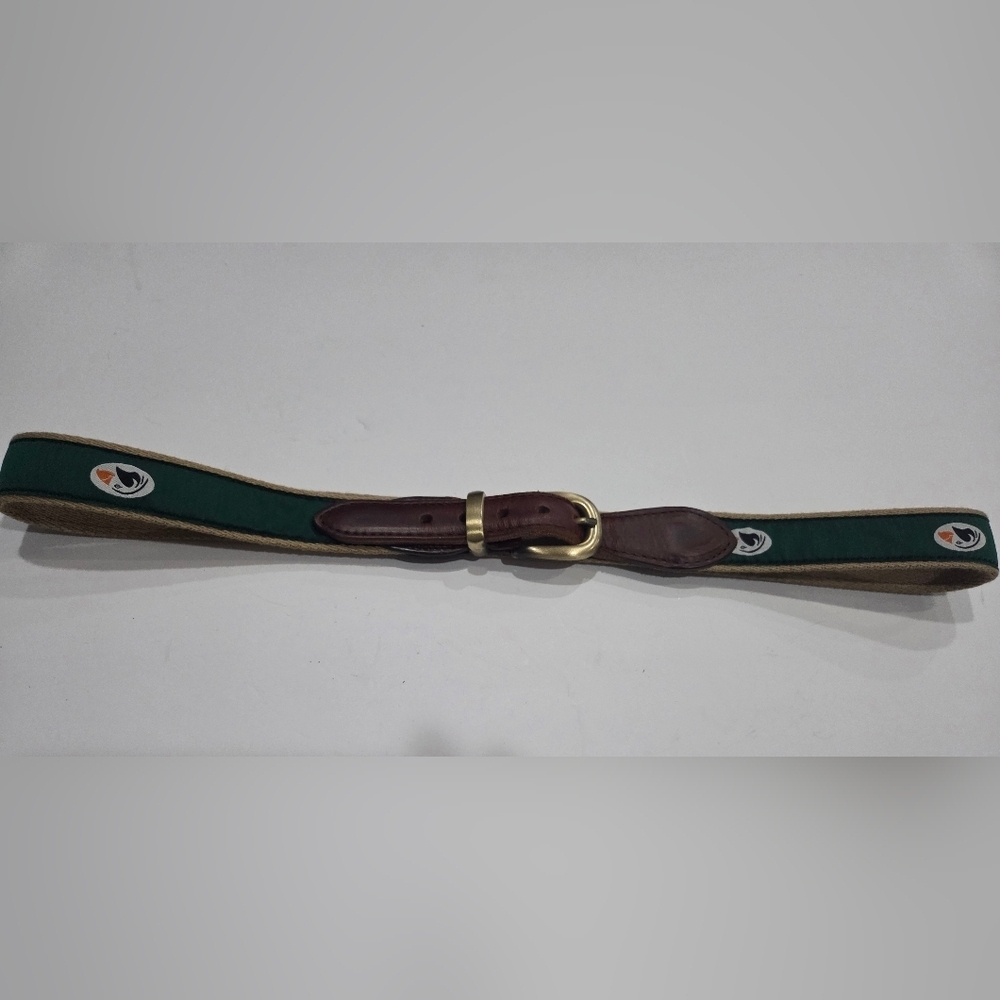 YRI Green and Brown Belt with Gold Buckle Sz.38